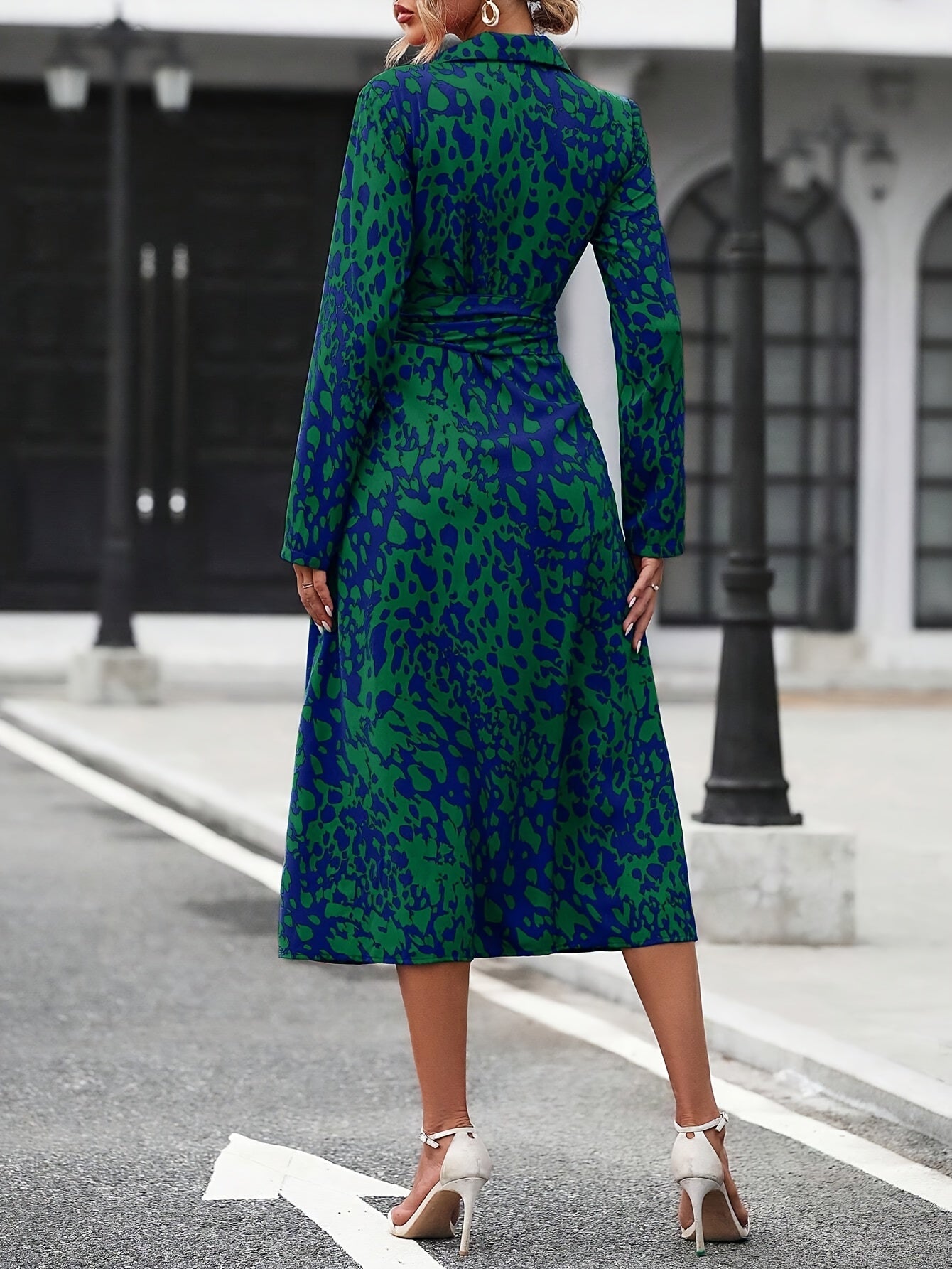 Maison Regal™ | Élégance Maëlys – Robe chemise imprimée avec ceinture élégante