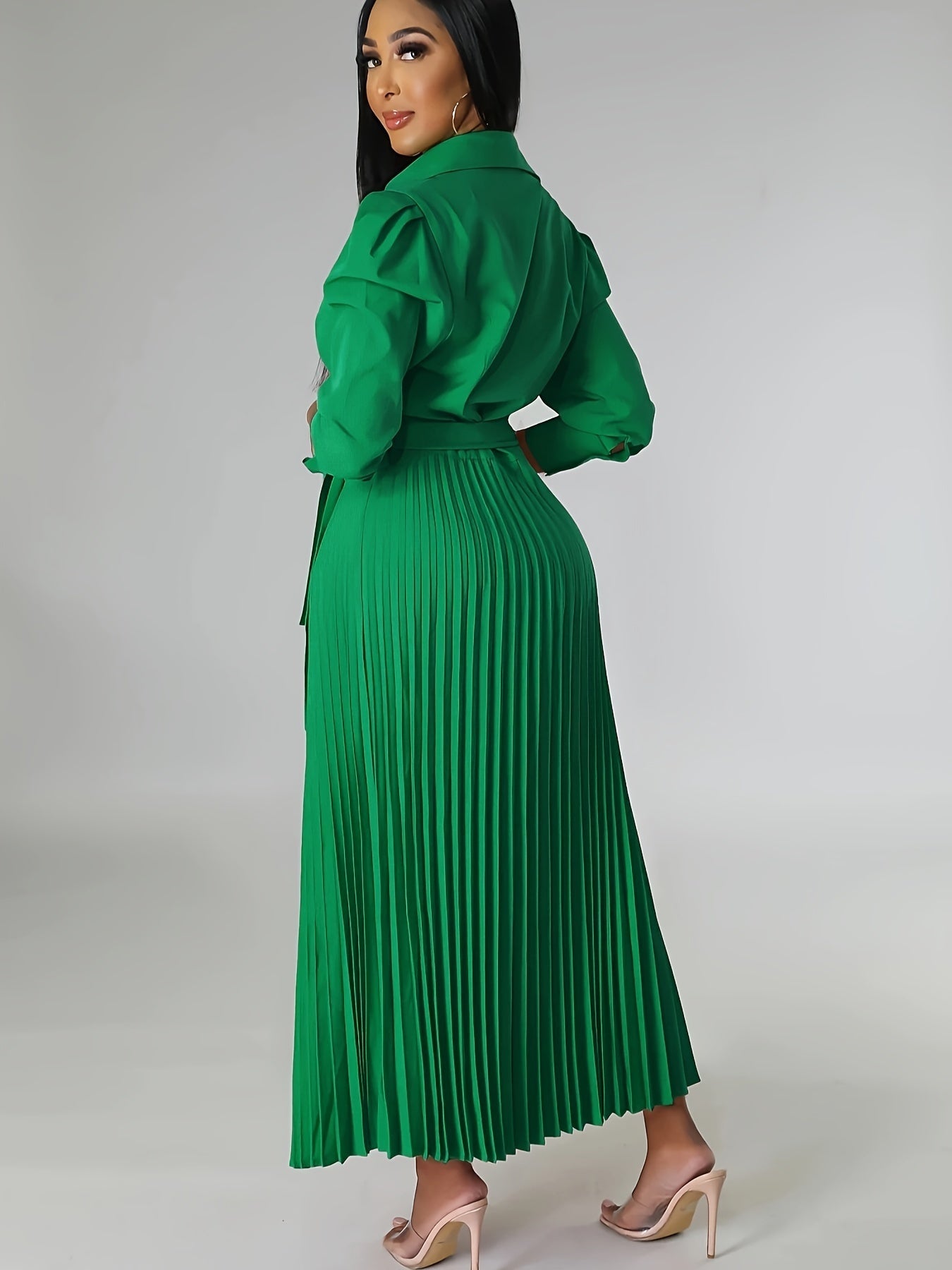 Maison Regal™ | Margeaux - Robe élégante plissée à col en V noué