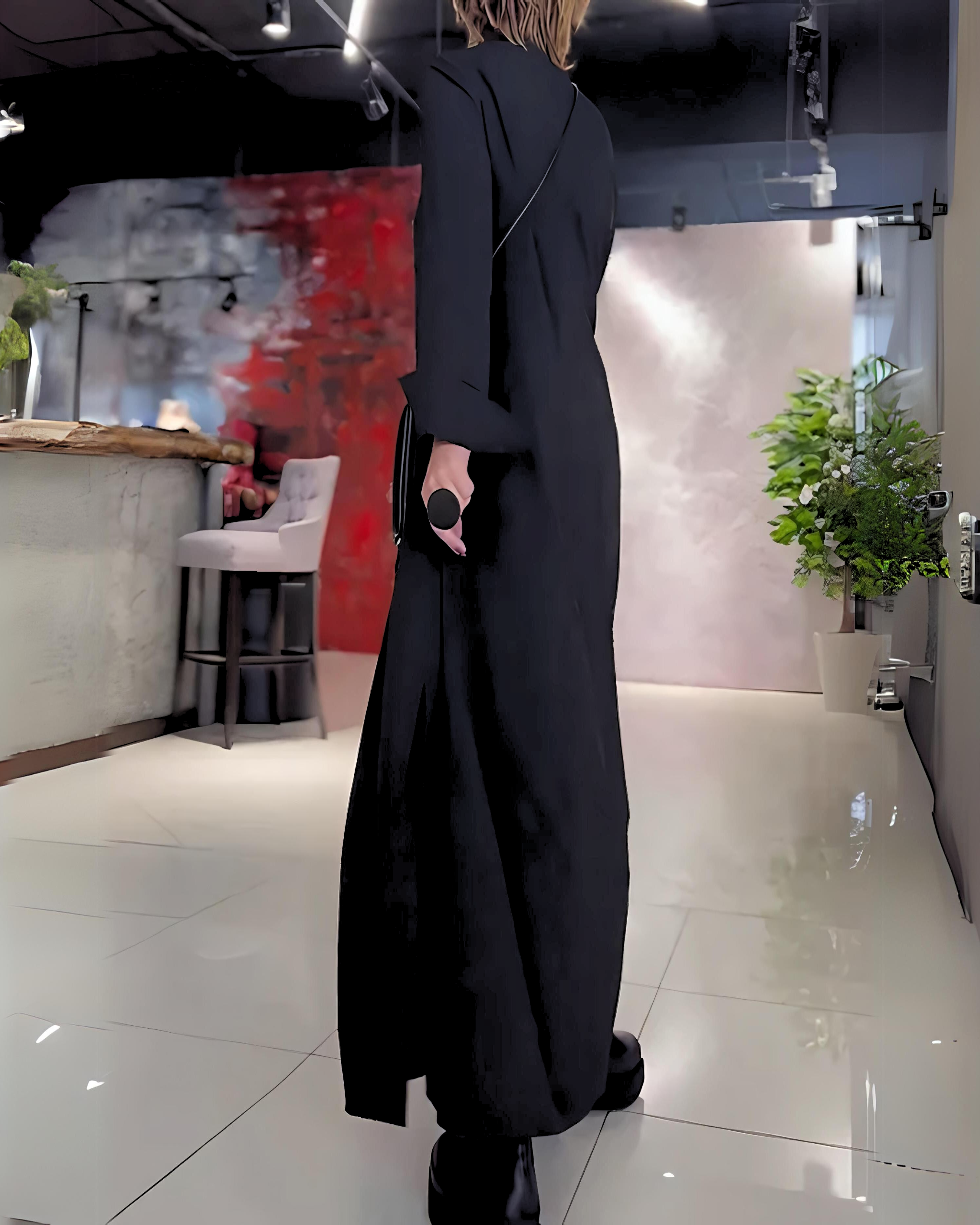 EVA™ | ROBE AMPLE LANGE AVEC REVER ET FENTE LATÉRALE