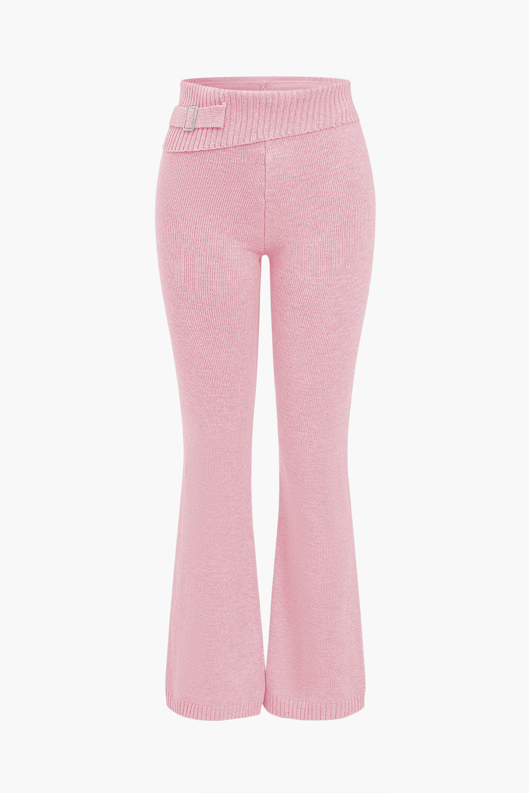 Le Charme™ Ensemble Tricot Uni : Haut à Capuche et Pantalon Asymétrique