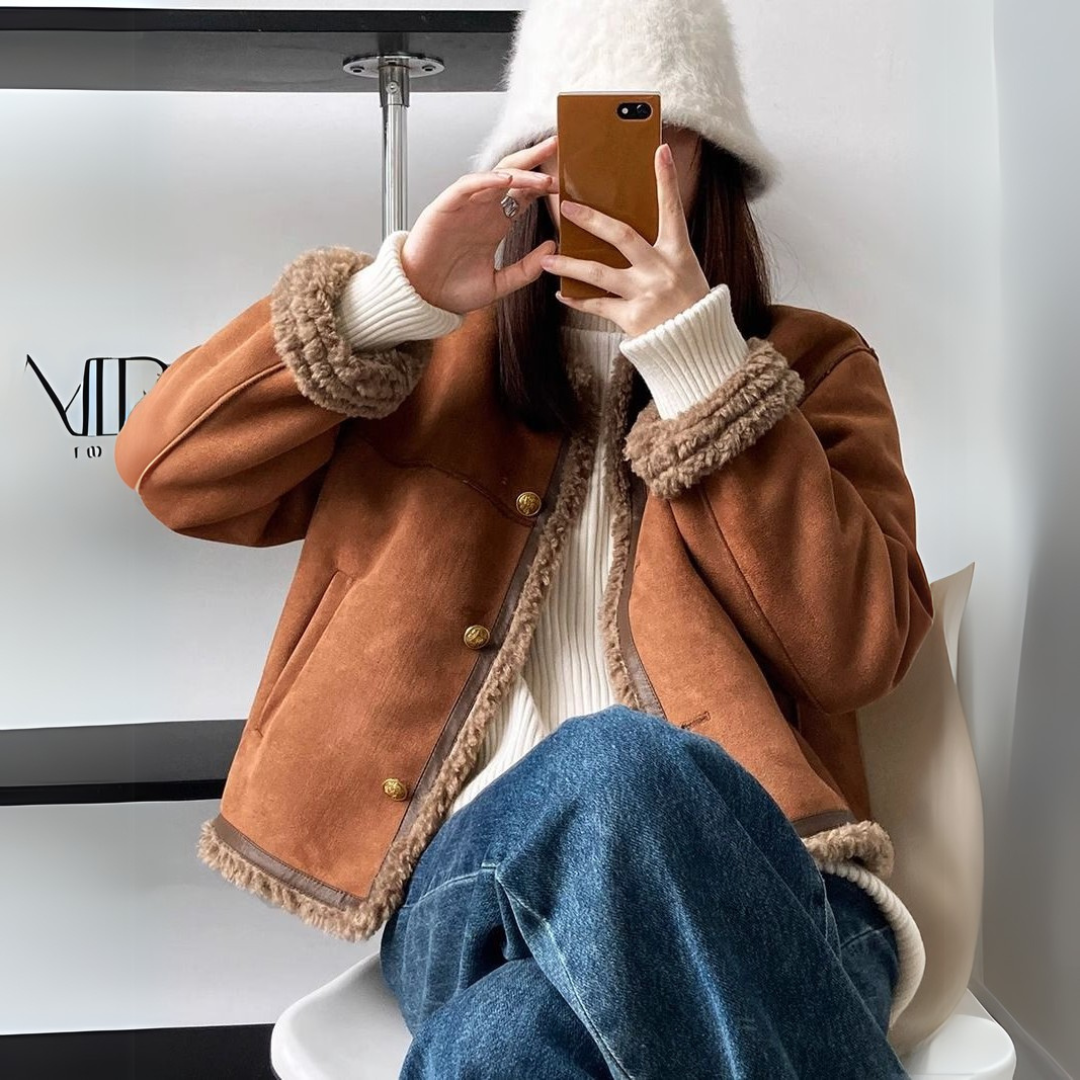 WERONIKA™ | MANTEAU CHAUD EN CUIR DE LANDE