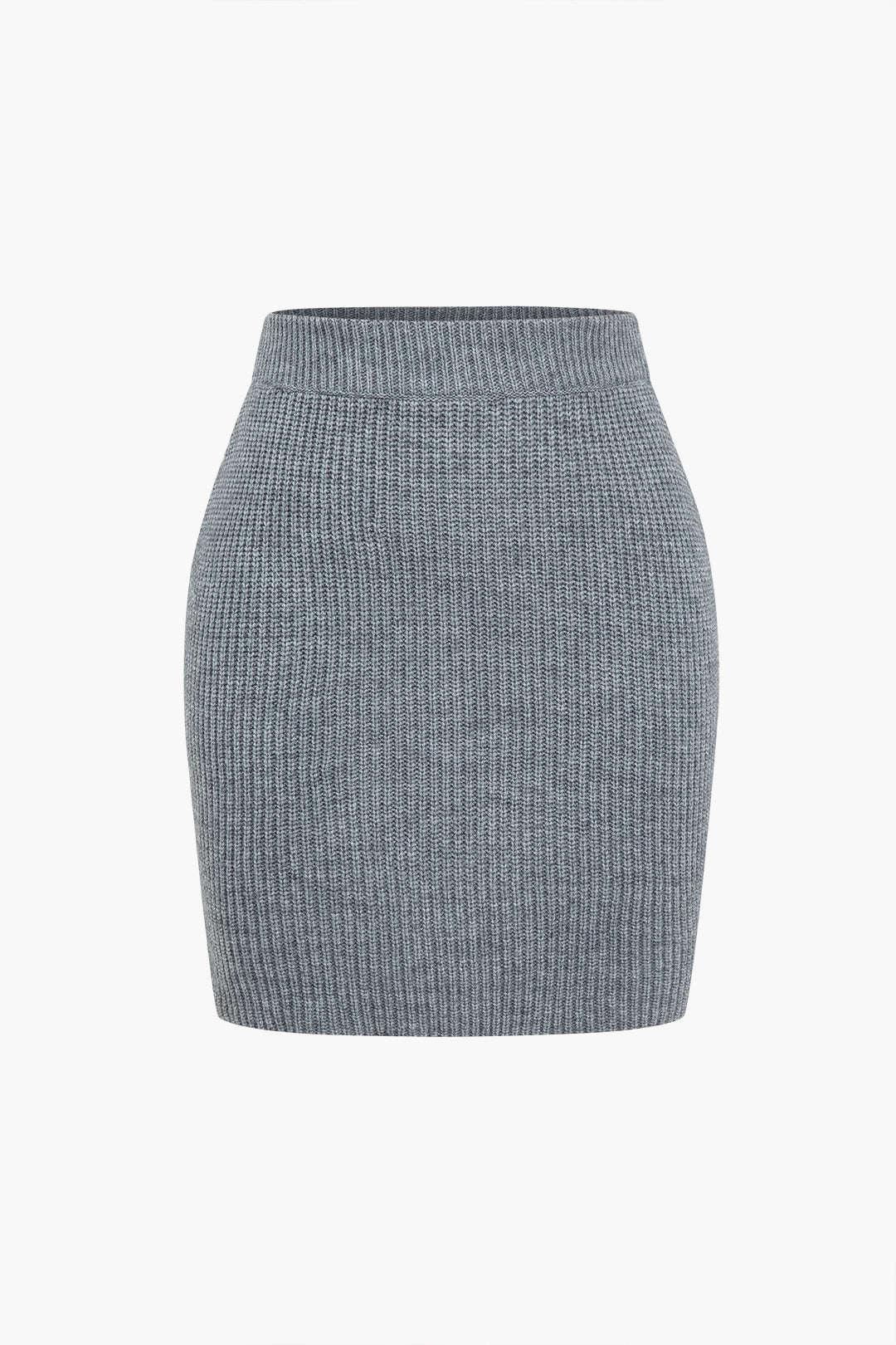 Le Charme™ Ensemble Tricot Uni : Haut Boutonné à Col V et Jupe Mini
