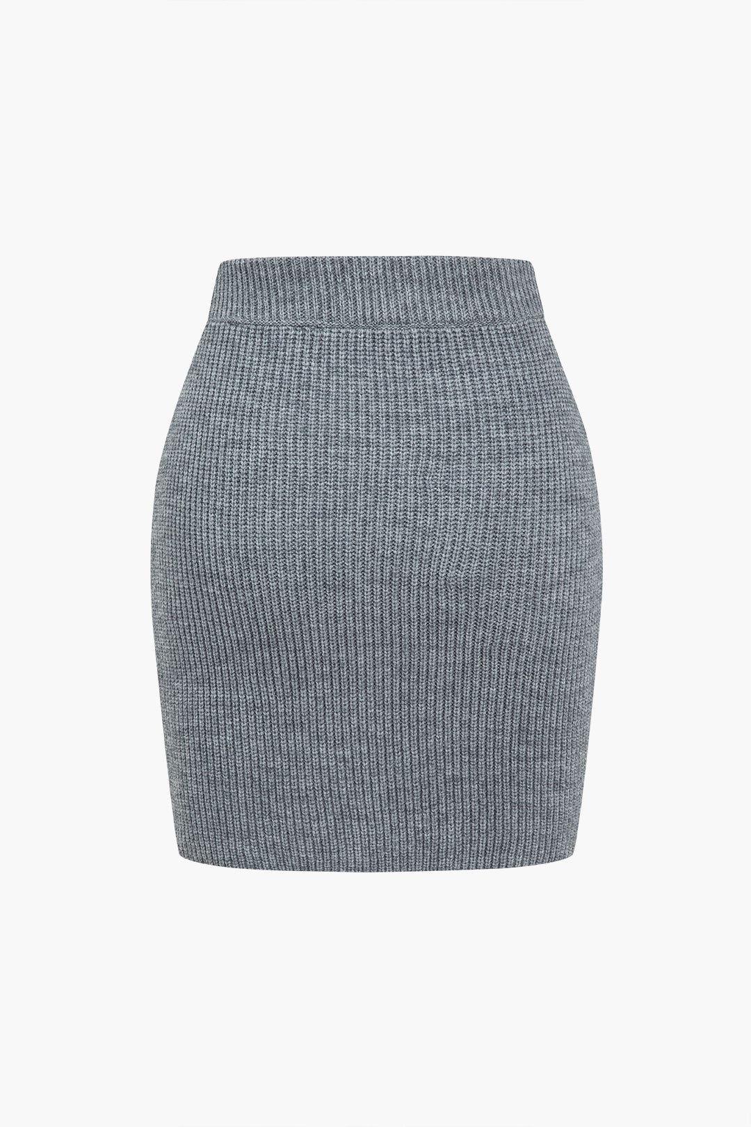 Le Charme™ Ensemble Tricot Uni : Haut Boutonné à Col V et Jupe Mini
