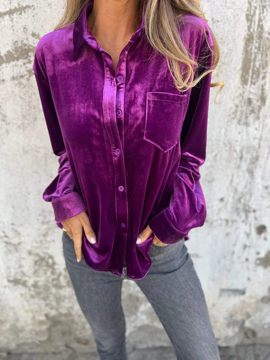 VIOLET™ | BLOUSE EN VELOURS