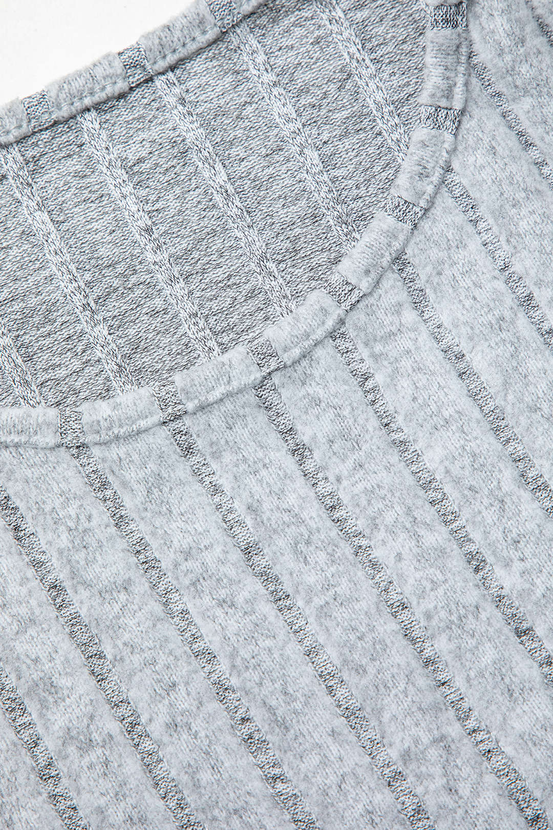 Le Charme™ Ensemble Tricot Côtelé : Haut à Manches Longues et Jupe Fendue