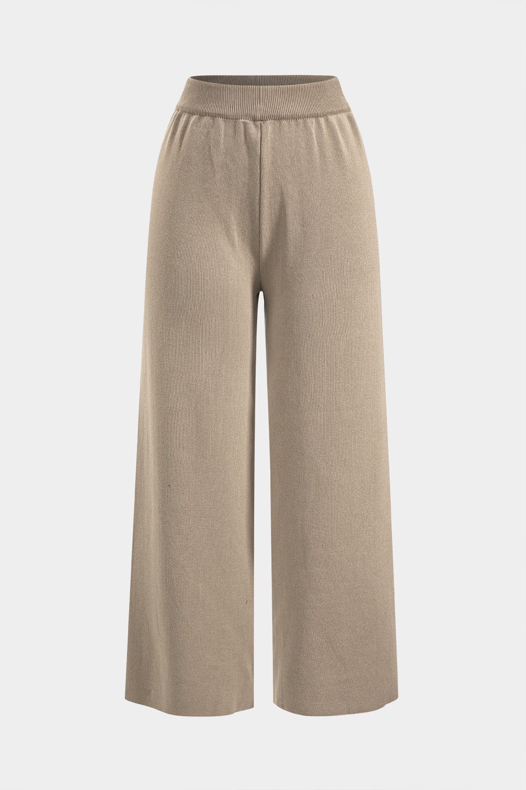 Le Charme™ Ensemble Tricoté : Haut Boutonné avec Poches et Pantalon Large Plissé