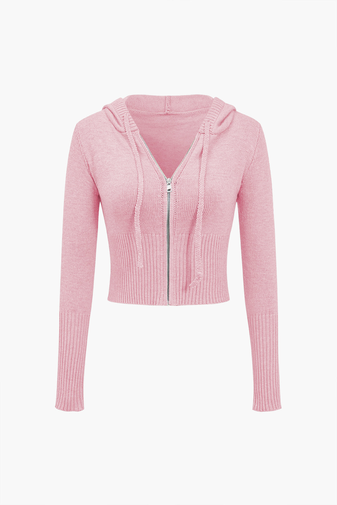 Le Charme™ Ensemble Tricot Uni : Haut à Capuche et Pantalon Asymétrique