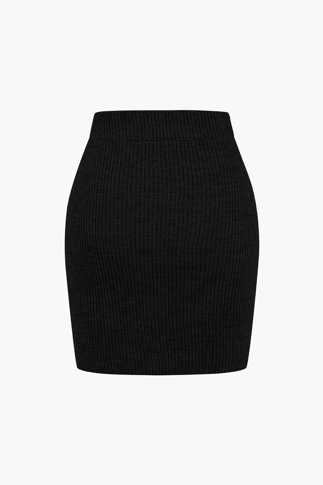 Le Charme™ Ensemble Tricot Uni : Haut Boutonné à Col V et Jupe Mini
