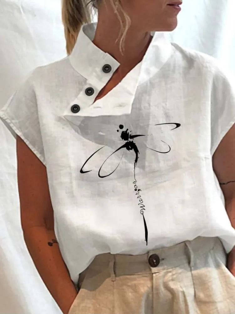 Daphne™ | Haut Avec Boutons Et Imprimé