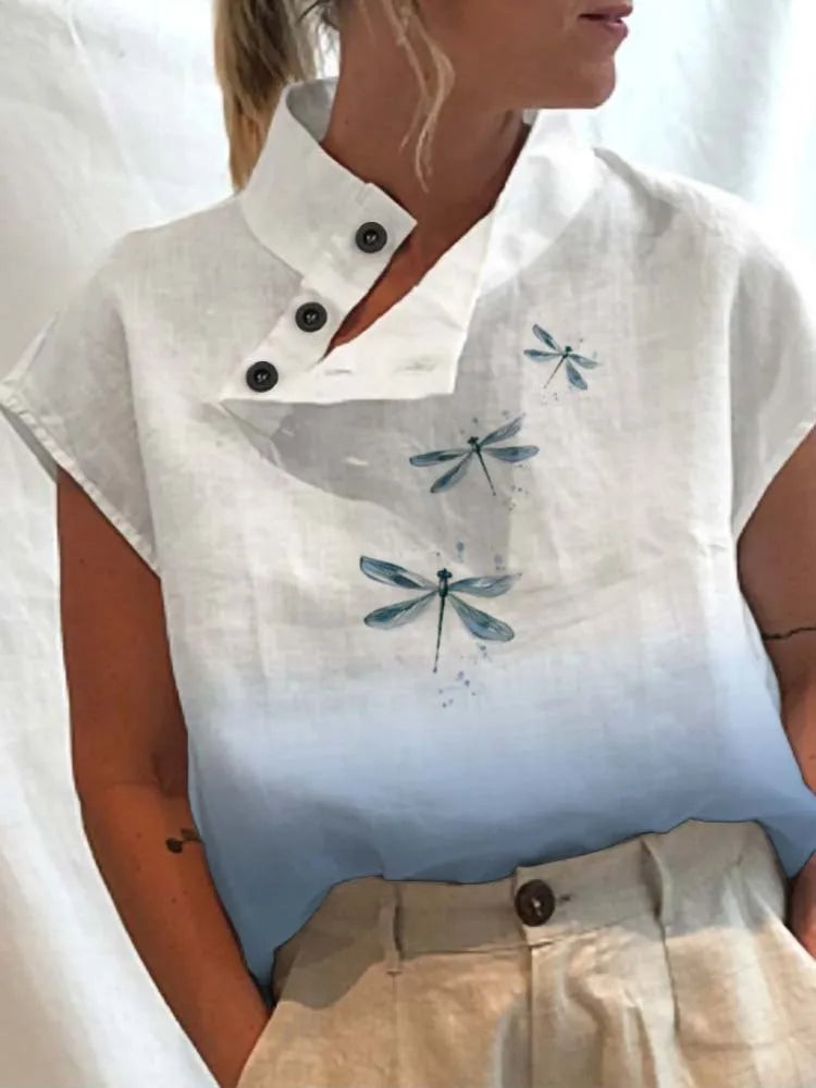 Daphne™ | Haut Avec Boutons Et Imprimé