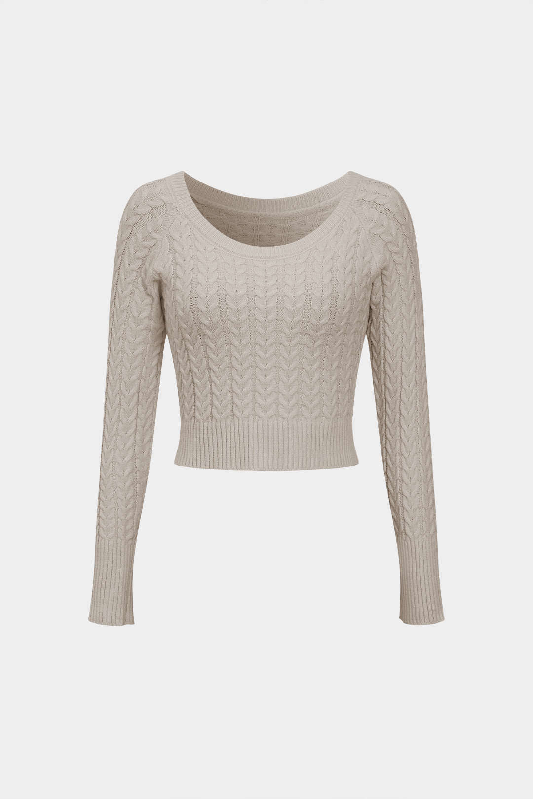 Le Charme™ Ensemble Tricot Uni : Haut à Manches Longues et Jupe Fendue