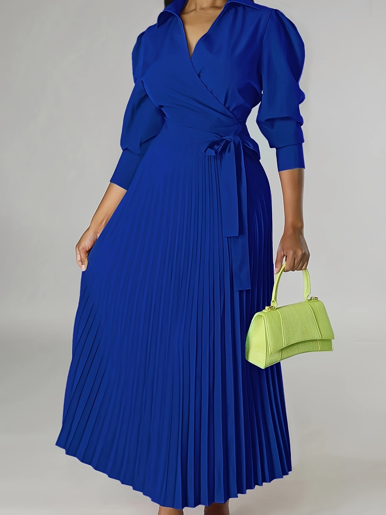 Maison Regal™ | Margeaux - Robe élégante plissée à col en V noué
