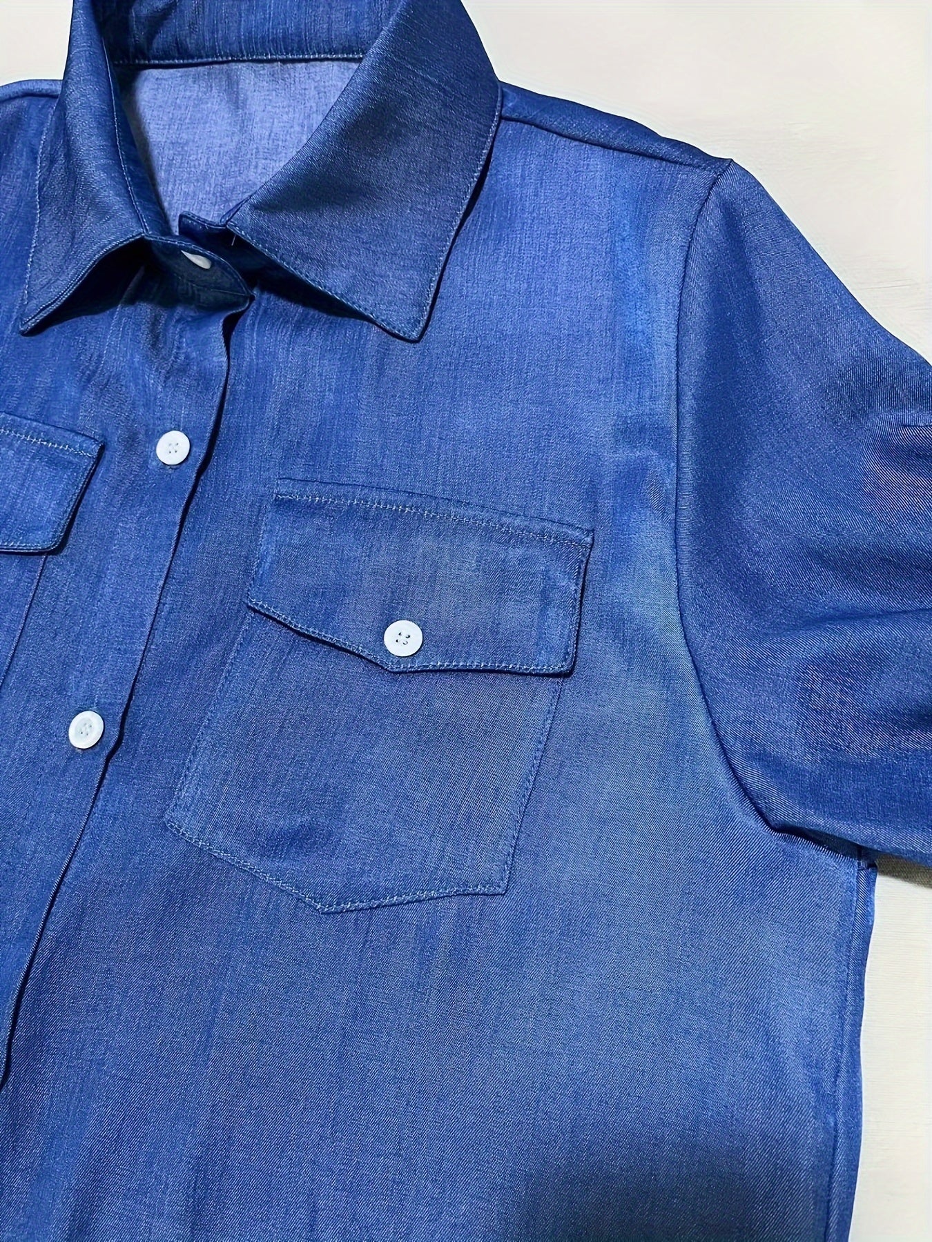Maison Regal™ | Élégance Clémence – Robe chemise fluide à boutons et col classique