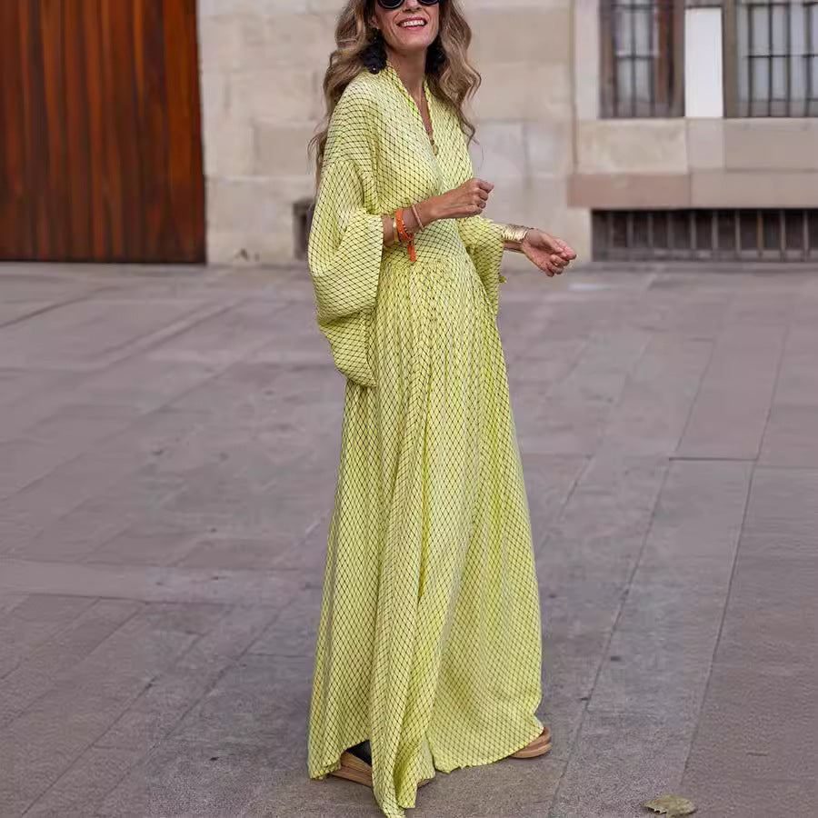 CRYSTAL™ | ROBE LONGUE AVEC COL EN V