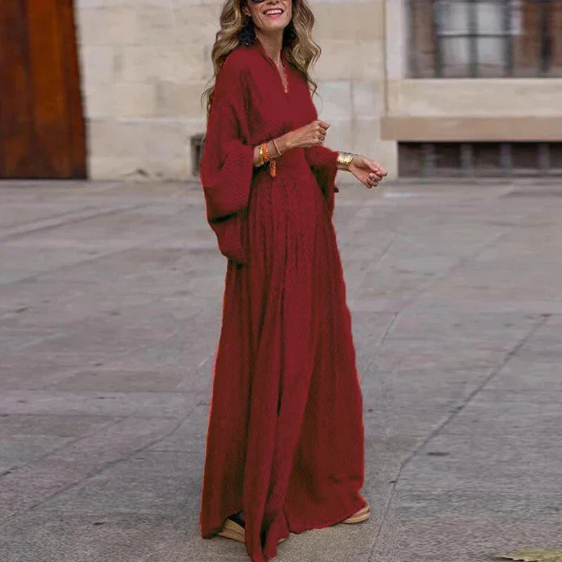 CRYSTAL™ | ROBE LONGUE AVEC COL EN V