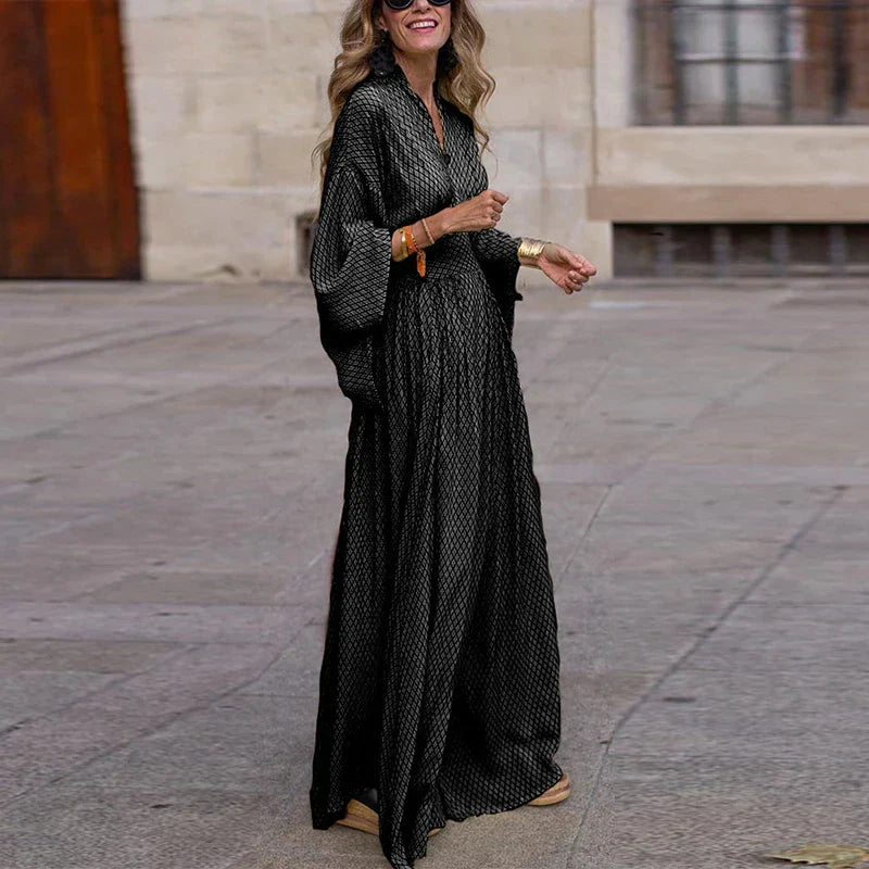 CRYSTAL™ | ROBE LONGUE AVEC COL EN V