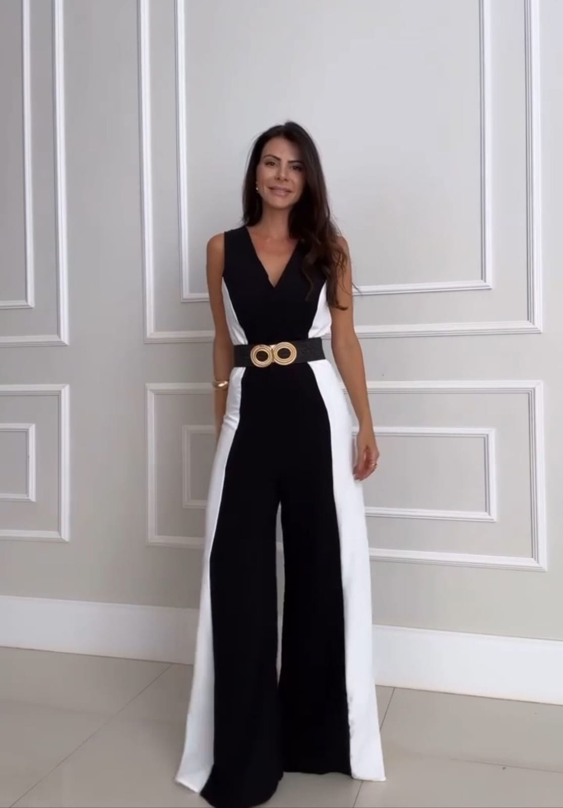 BLACKWHITE™ | JUMPSUIT BICOLORE ÉLÉGANT