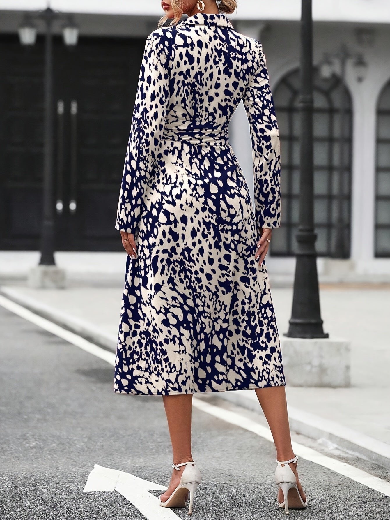 Maison Regal™ | Élégance Maëlys – Robe chemise imprimée avec ceinture élégante