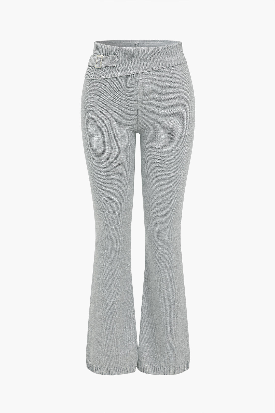 Le Charme™ Ensemble Tricot Uni : Haut à Capuche et Pantalon Asymétrique