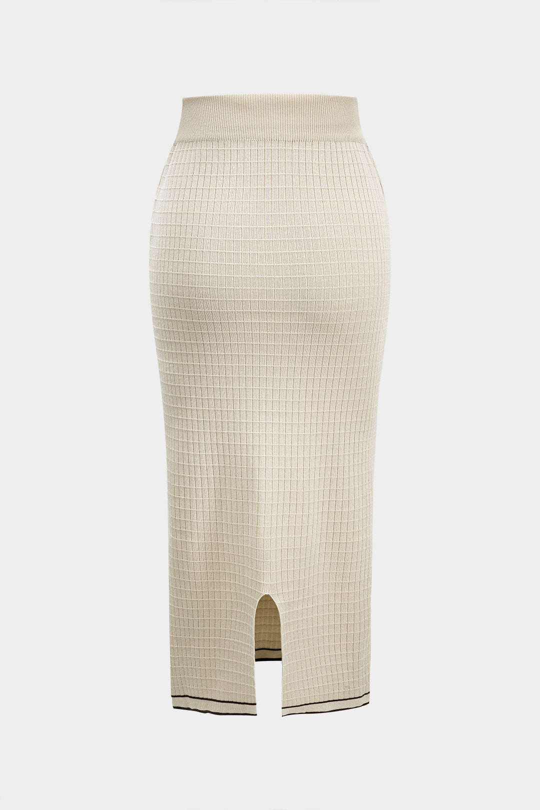 Le Charme™ Ensemble Tricot Métallique : Haut à Boutons et Jupe