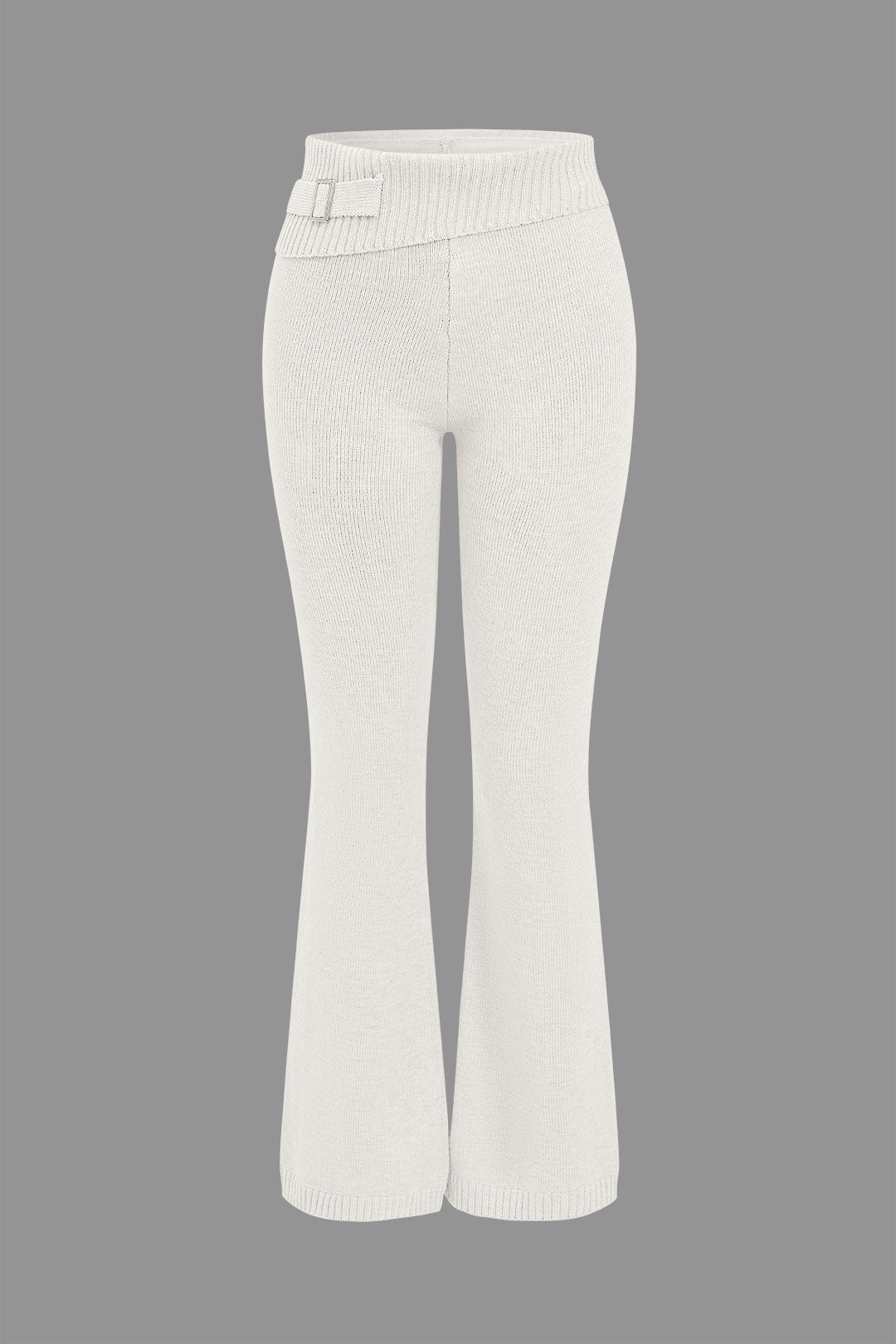 Le Charme™ Ensemble Tricot Uni : Haut à Capuche et Pantalon Asymétrique
