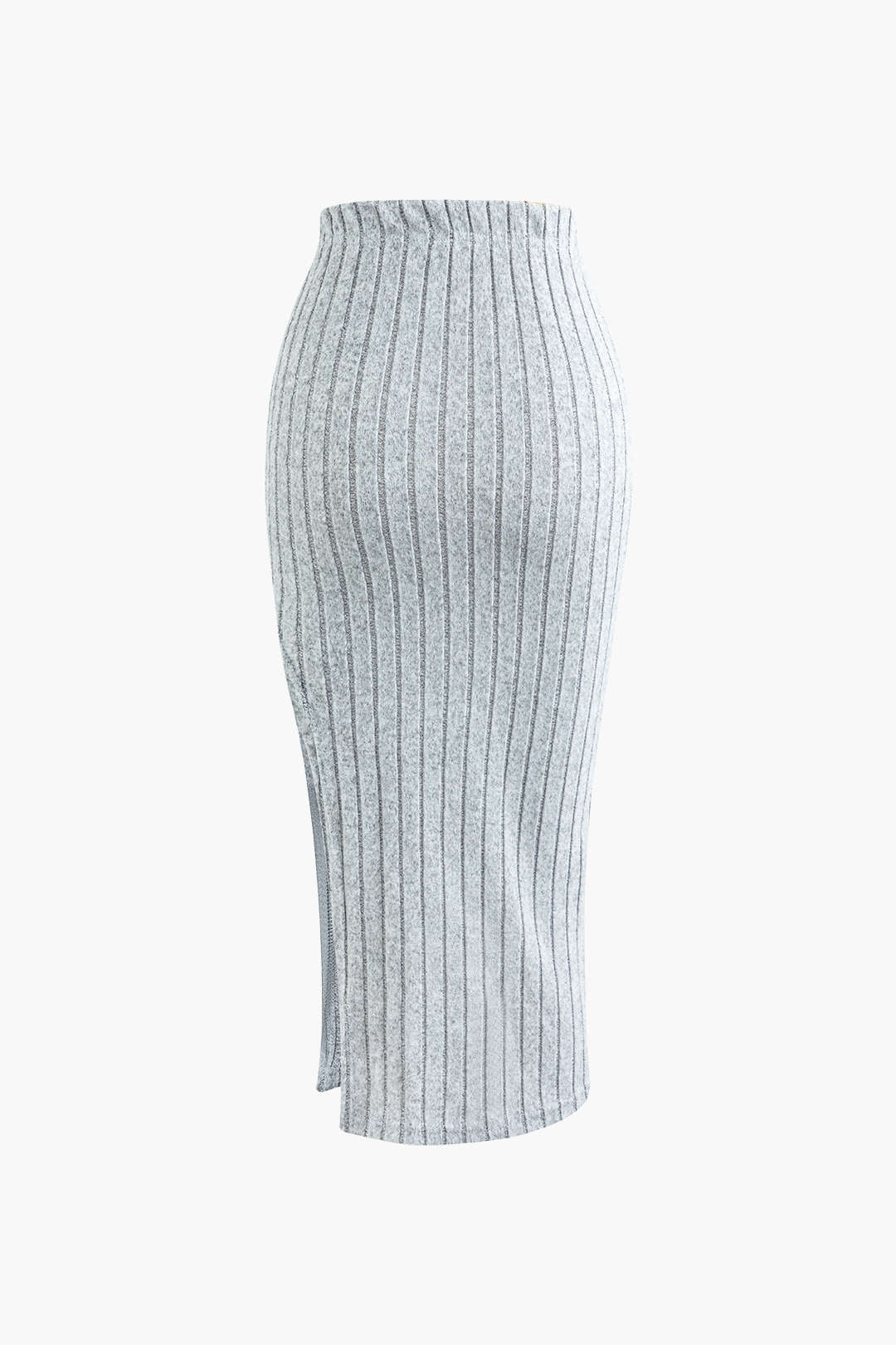 Le Charme™ Ensemble Tricot Côtelé : Haut à Manches Longues et Jupe Fendue