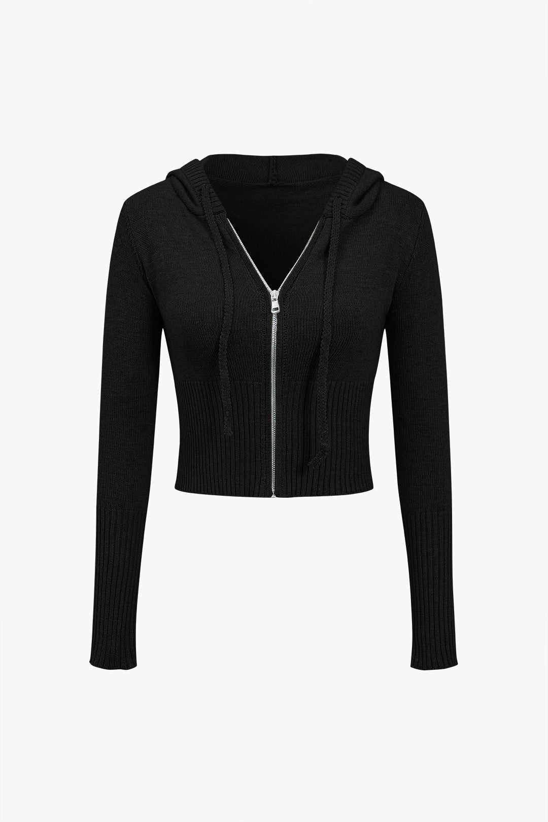 Le Charme™ Ensemble Tricot Uni : Haut à Capuche et Pantalon Asymétrique