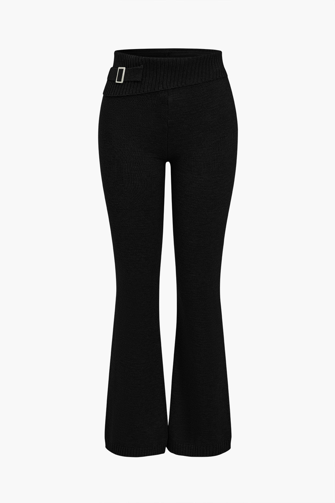 Le Charme™ Ensemble Tricot Uni : Haut à Capuche et Pantalon Asymétrique