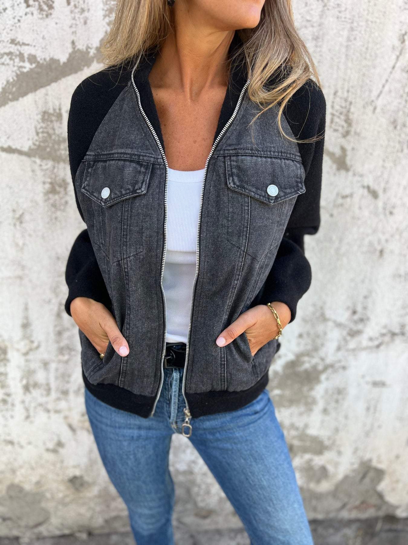 ISABELLA™ | VESTE ZIPPÉE CASUAL À COL EN V
