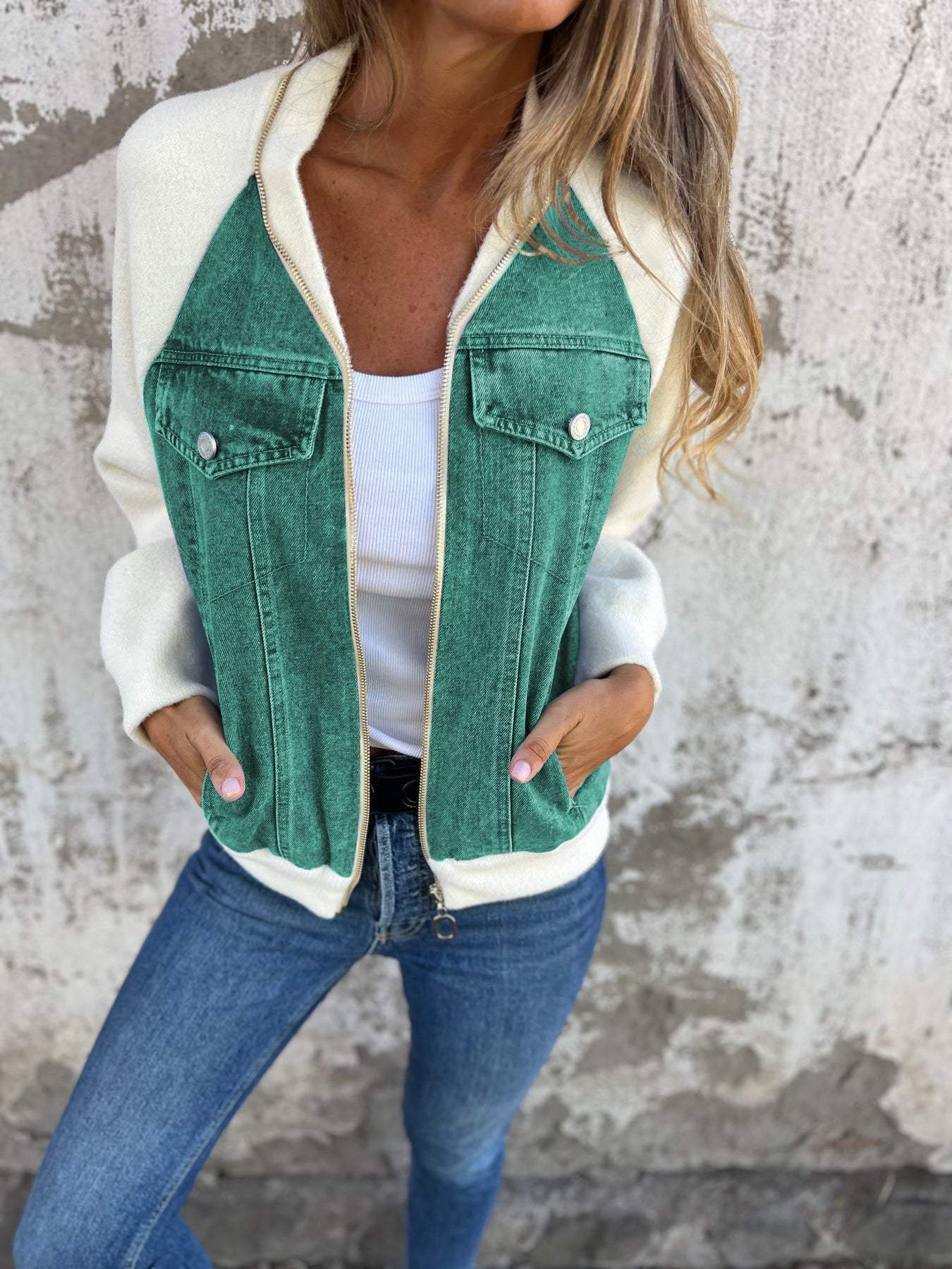 ISABELLA™ | VESTE ZIPPÉE CASUAL À COL EN V