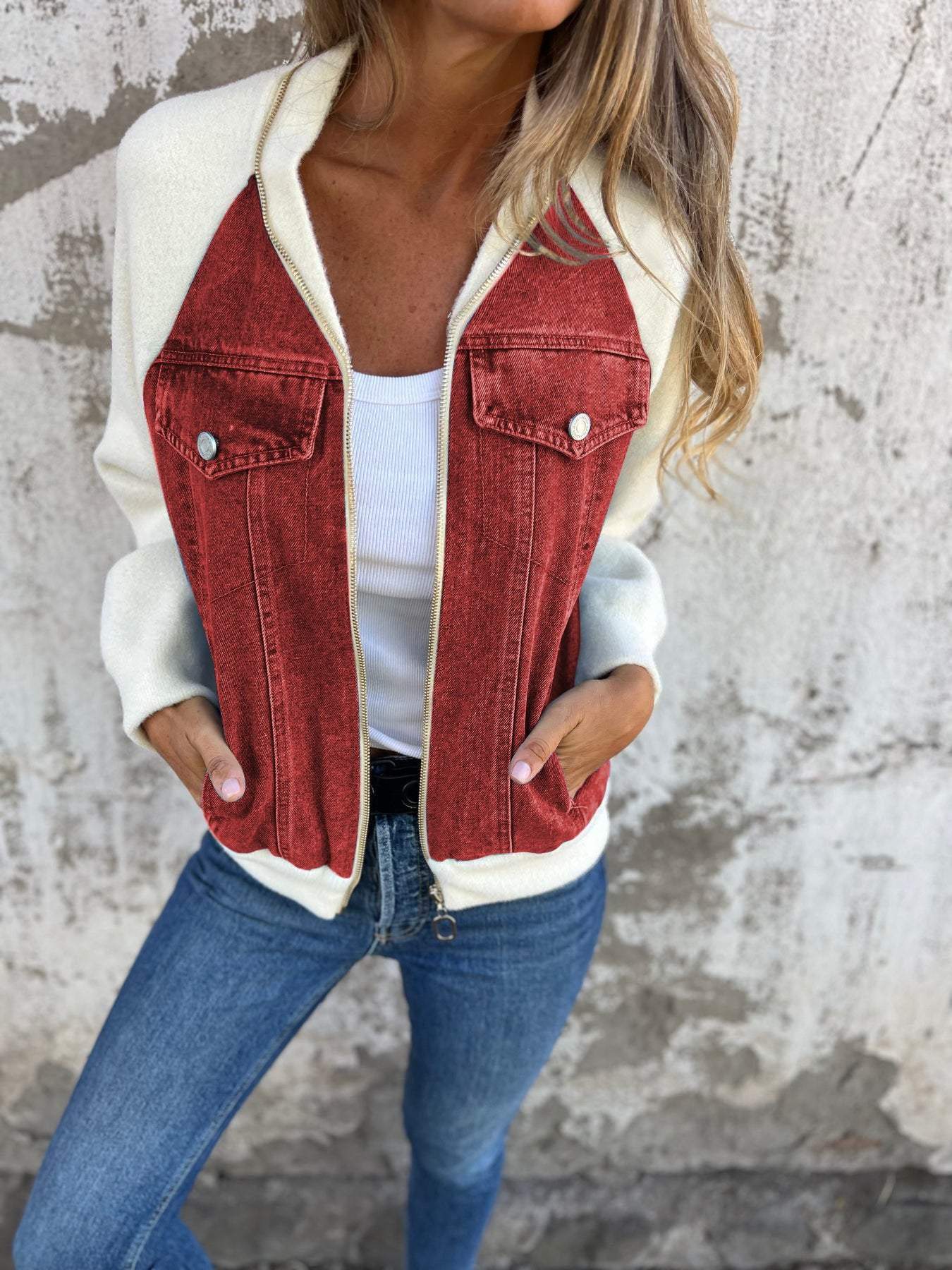 ISABELLA™ | VESTE ZIPPÉE CASUAL À COL EN V