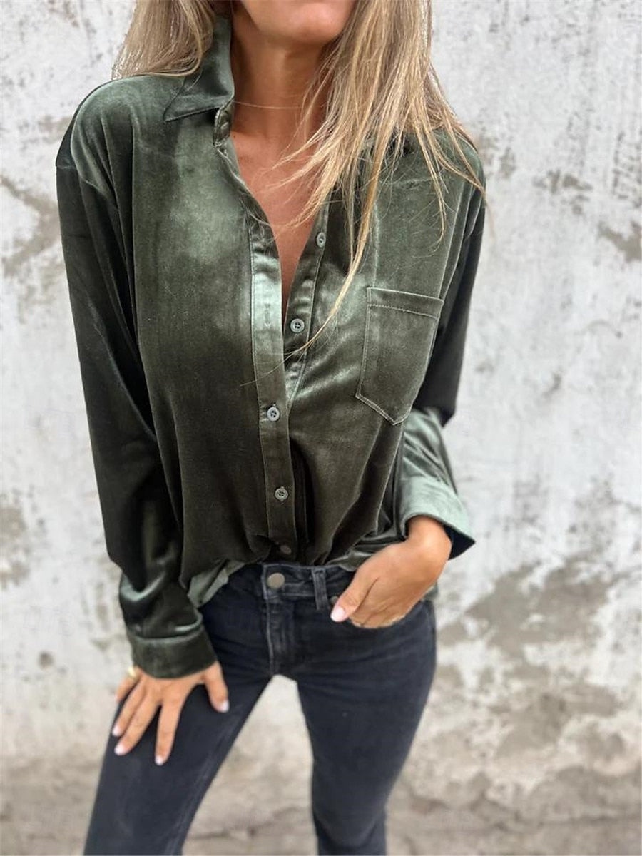 VIOLET™ | BLOUSE EN VELOURS