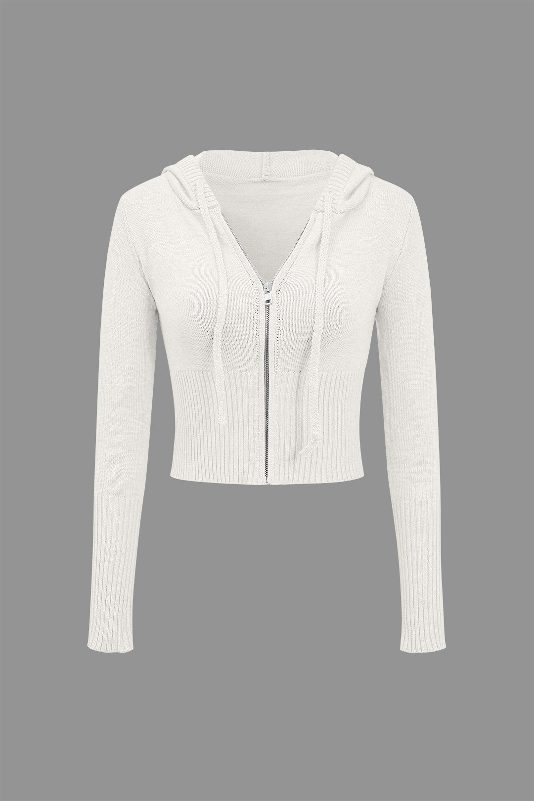 Le Charme™ Ensemble Tricot Uni : Haut à Capuche et Pantalon Asymétrique
