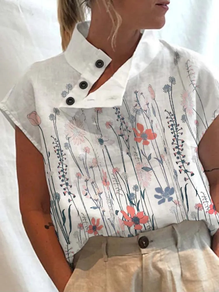Daphne™ | Haut Avec Boutons Et Imprimé