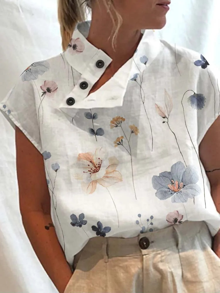Daphne™ | Haut Avec Boutons Et Imprimé