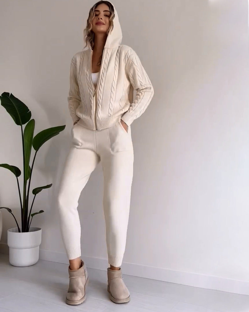 Le Charme™ | Ensemble deux pièces décontracté en jacquard torsadé