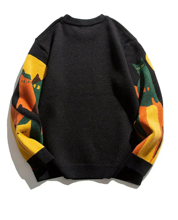 KATZE™ | SWEAT À COL ROND CHAT LUMIÈRE DE LUNE