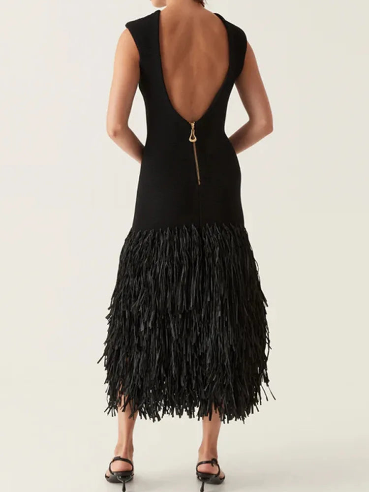 ALINE™ | ROBE LONGUE AVEC FRANGES