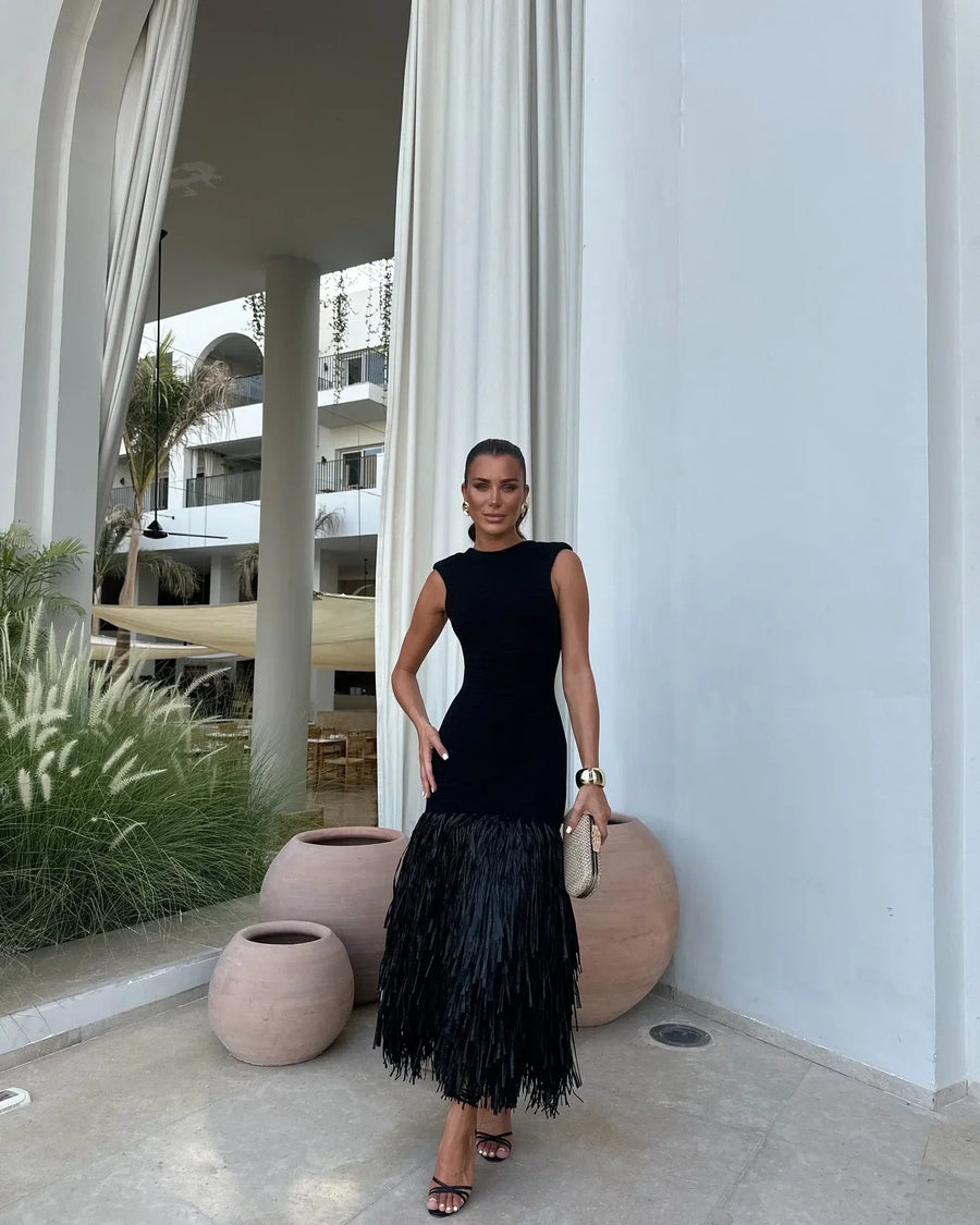 ALINE™ | ROBE LONGUE AVEC FRANGES