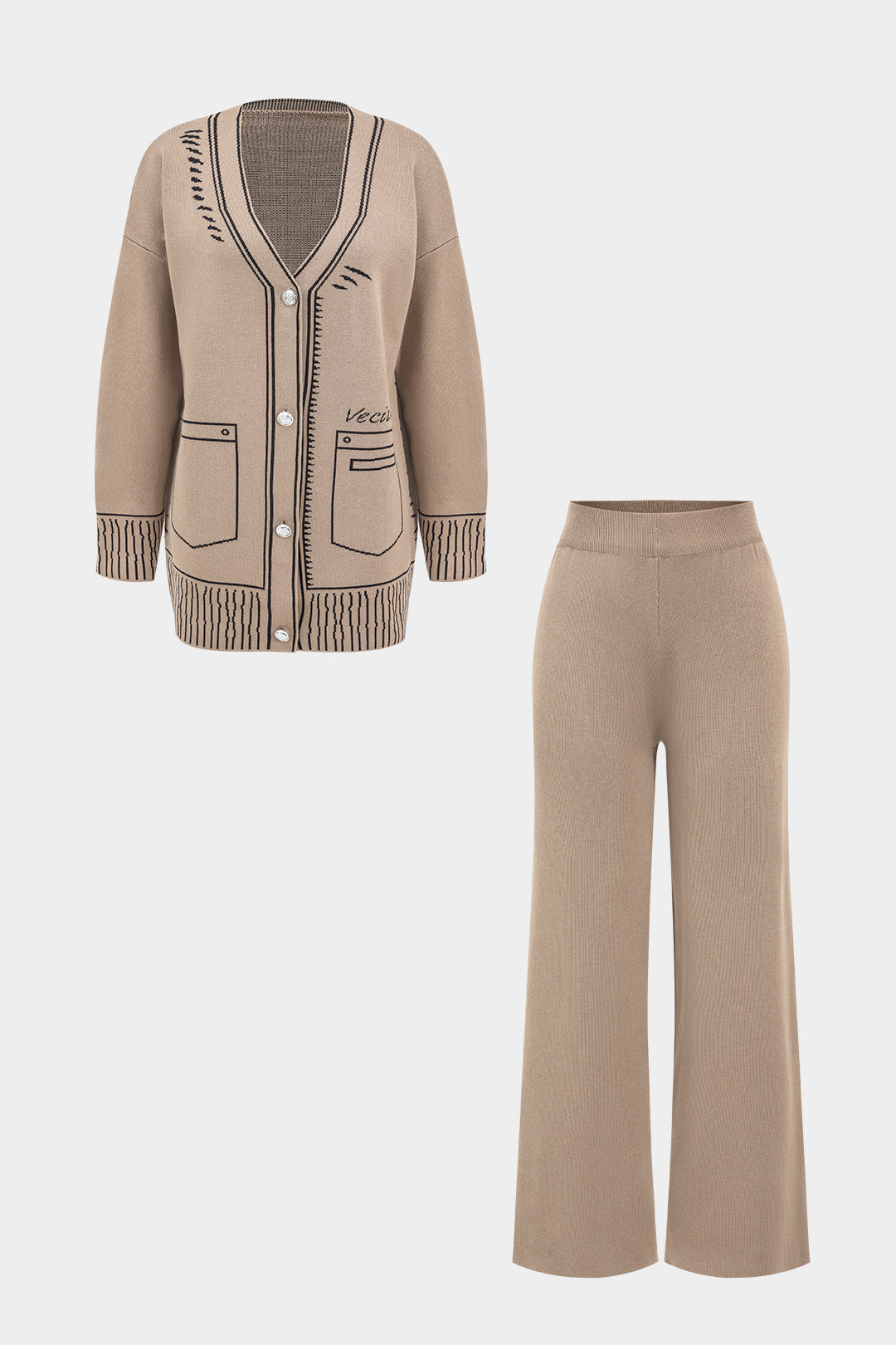 Le Charme™ | Ensemble Pull Imprimé Géométrique et Pantalon