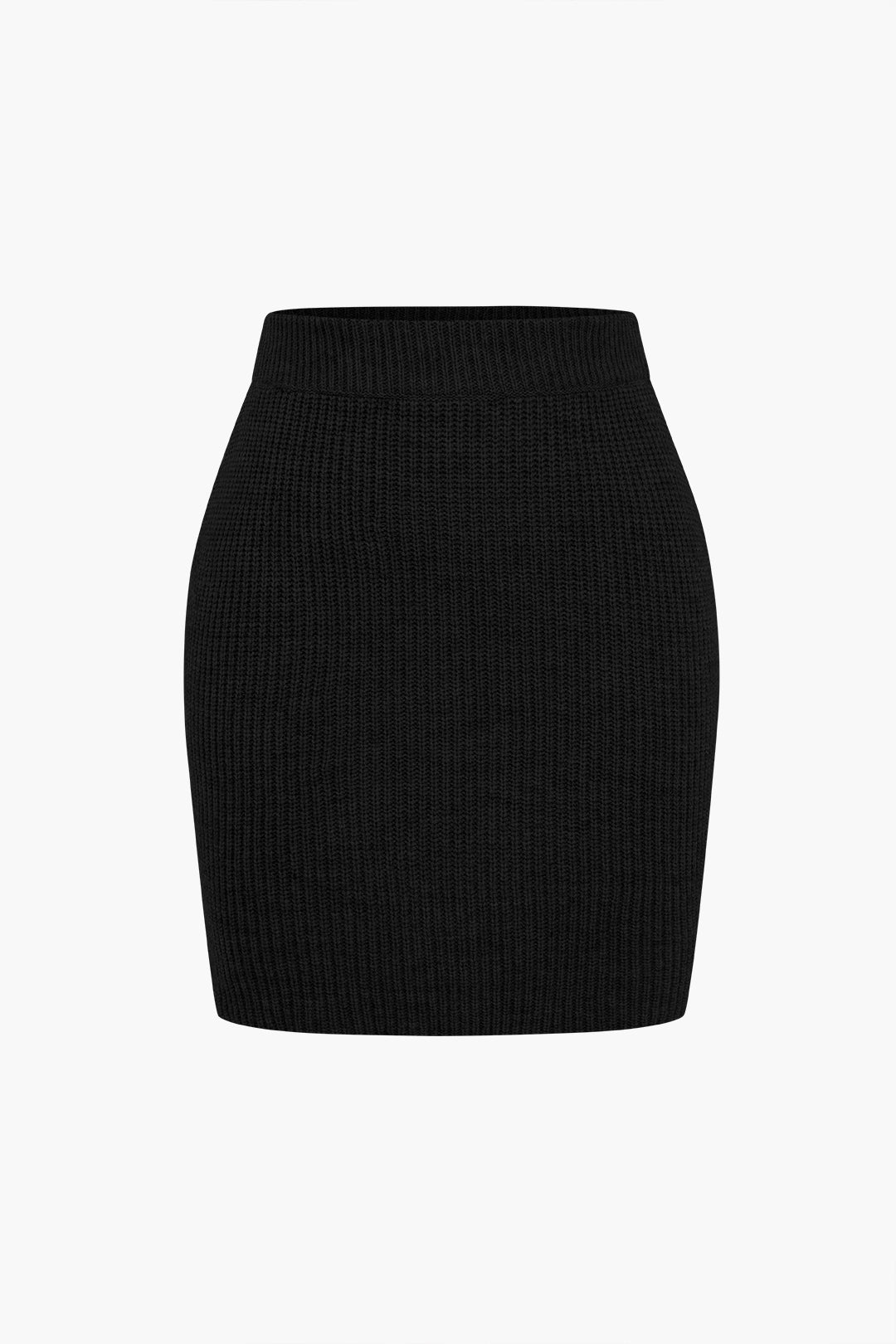 Le Charme™ Ensemble Tricot Uni : Haut Boutonné à Col V et Jupe Mini