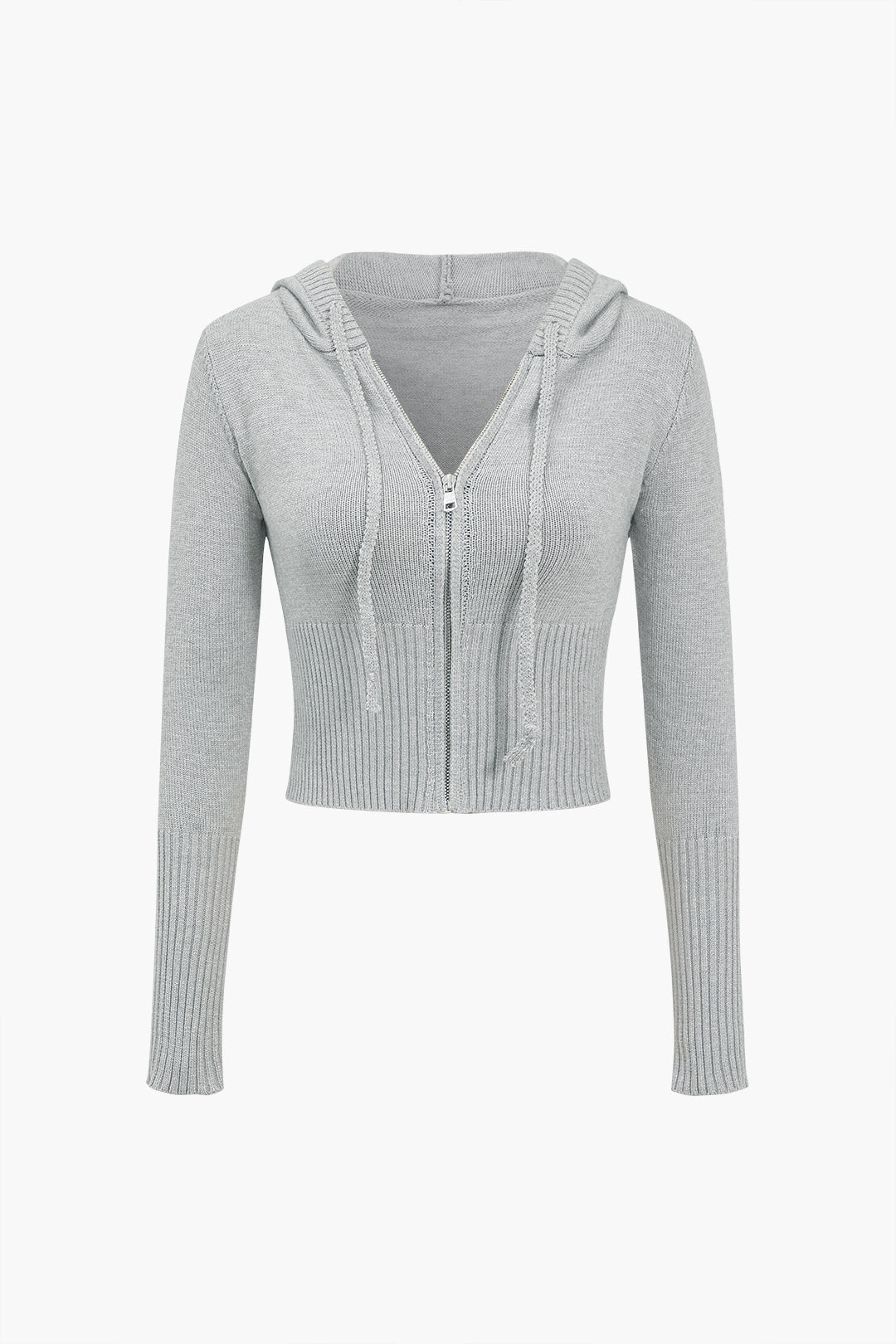 Le Charme™ Ensemble Tricot Uni : Haut à Capuche et Pantalon Asymétrique