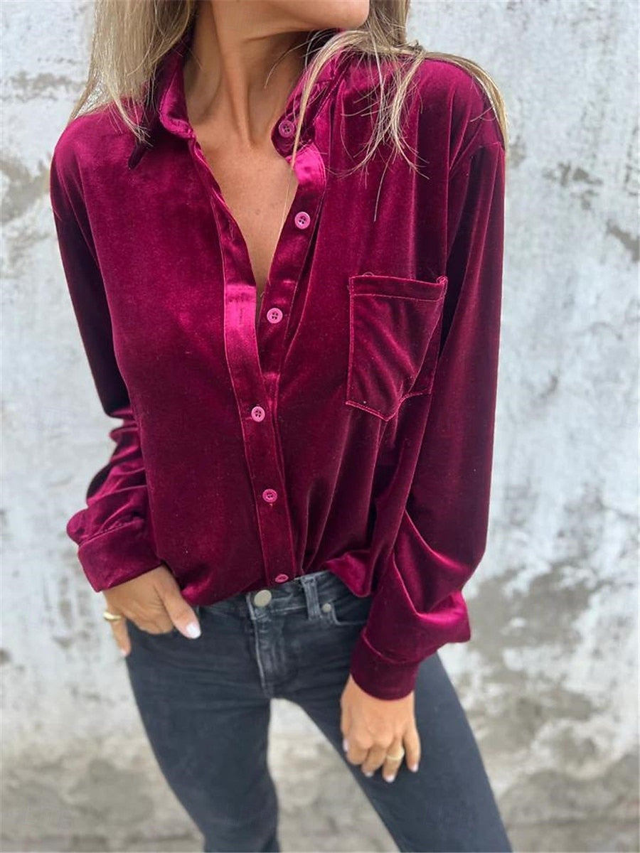 VIOLET™ | BLOUSE EN VELOURS